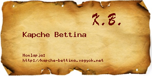 Kapche Bettina névjegykártya